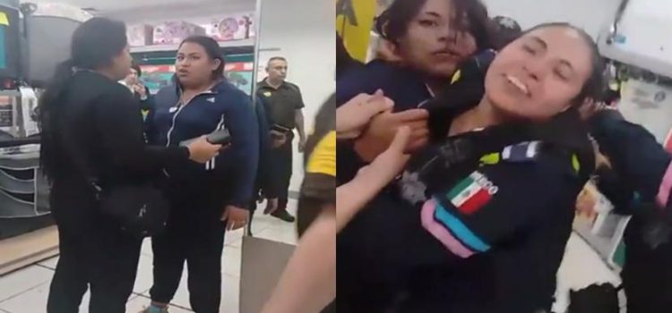 “Lady Coppel” se agarra a golpes con policías de Puebla Capital