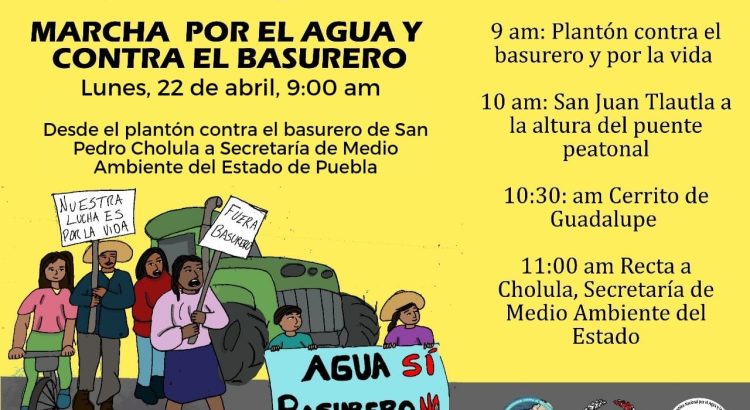 Convocan marcha contra el Basurero y en Defensa del Agua en San Pedro Cholula
