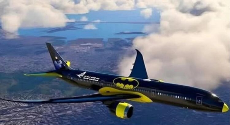 Presentan avión comercial con temática de Batman