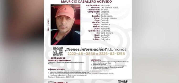 Desaparece al viajar a Puebla por un pago