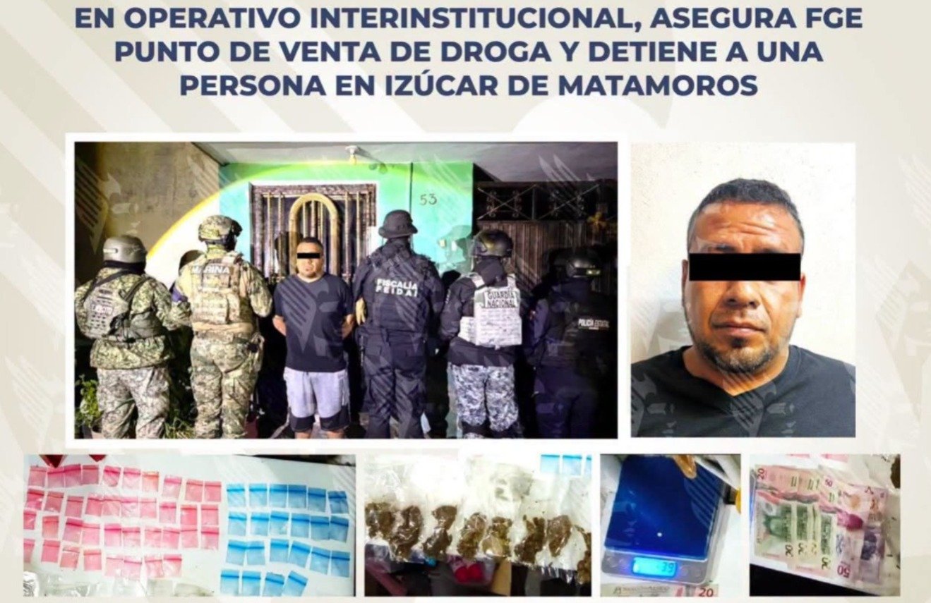 Desmantelan presunto punto de venta de cristal en Izúcar